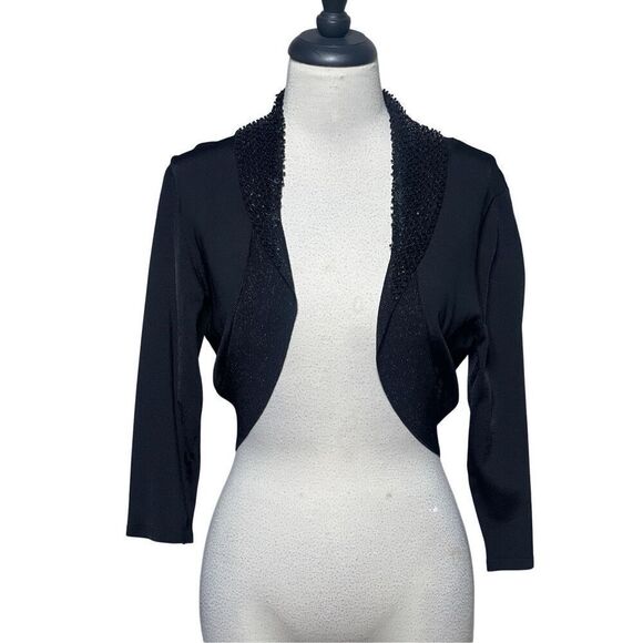 White House Black Market Sweaters - White House Black Market NWT Beaded Bolero Shrug Size Large